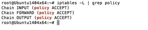 Анализ текущих правил с помощью команды "iptables -L"