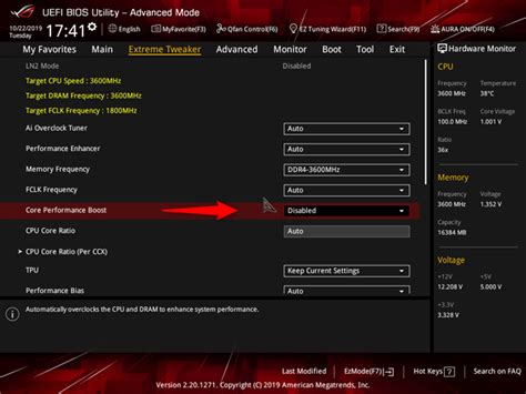 Введение в работу функции Core Performance Boost