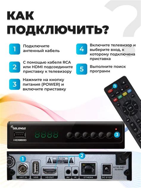 Подключение приставки Selenga HD980D к телевизору