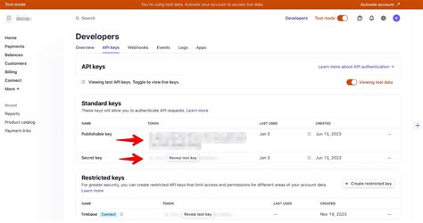 Получите ключи API для интеграции Stripe с вашим ботом