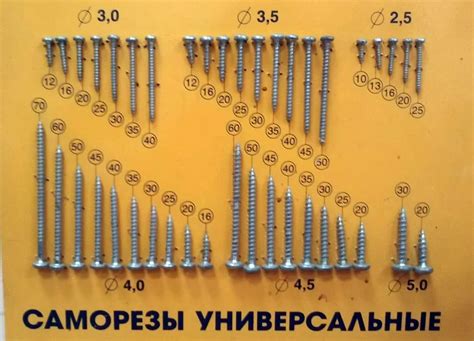 Стандартные размеры и диаметры саморезов для теплицы 3 на 6